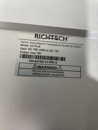 Richtech V2 Pro Automated AI Temperature Screening System NO Power Supply