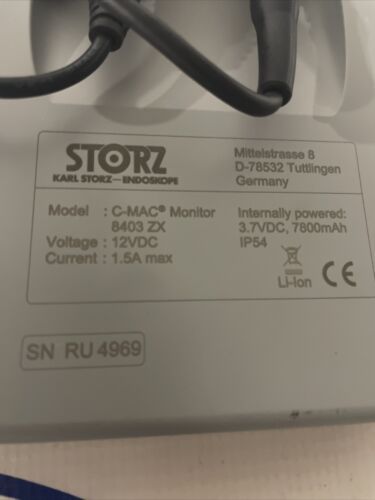 Karl Storz C-Mac Endoscopy Monitor Model 8403 ZX +Control Module 30 Day Warranty