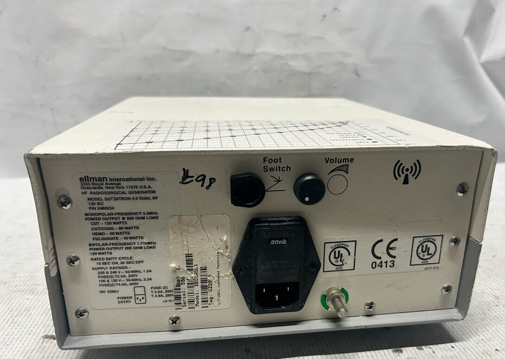 Ellman Surgitron 4.0 Dual RF with Power Cable 30 Day Warranty