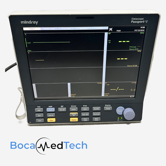 Mindray Datascope Passport V w/ CO2, NiBP, Temp, EKG, Printer 30 Day Warranty