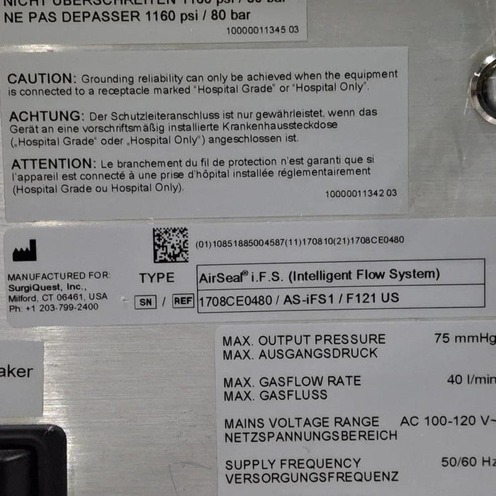 ConMed AirSeal IFS Intelligent Flow System Insufflator 30 Day Warranty