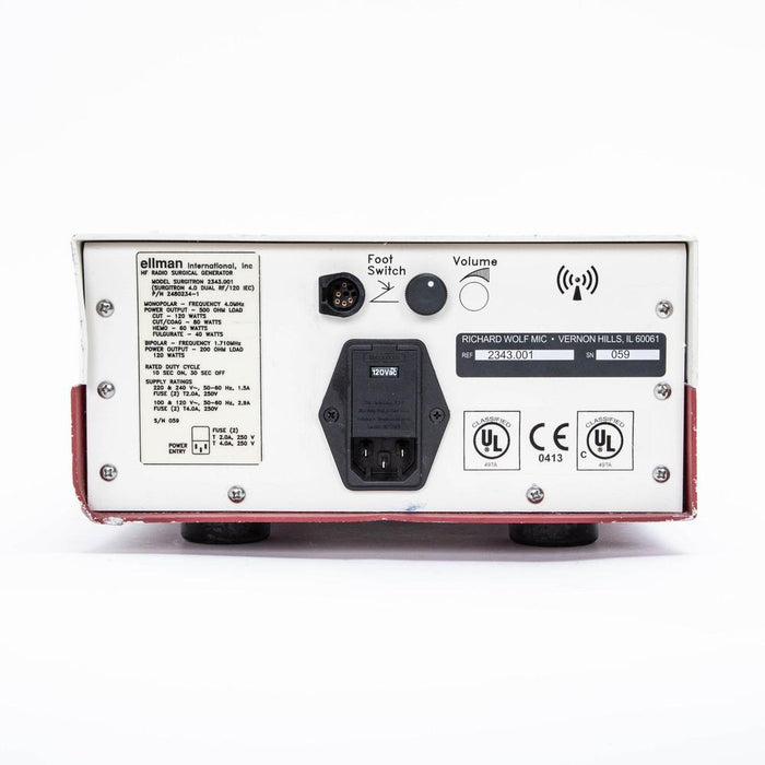 Richard Wolf Surgitron 4.0 HMz Dual RF 120 IEC Generator Ellman w/ Foot switch