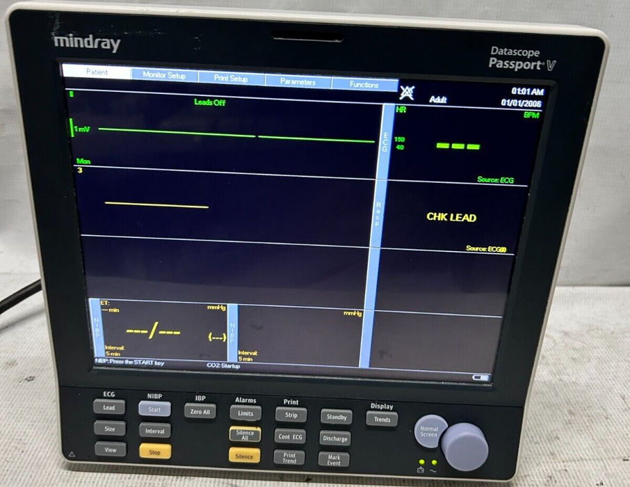 Mindray Datascope Passport V w/ CO2, NiBP, Temp, EKG, Printer 30 Day Warranty