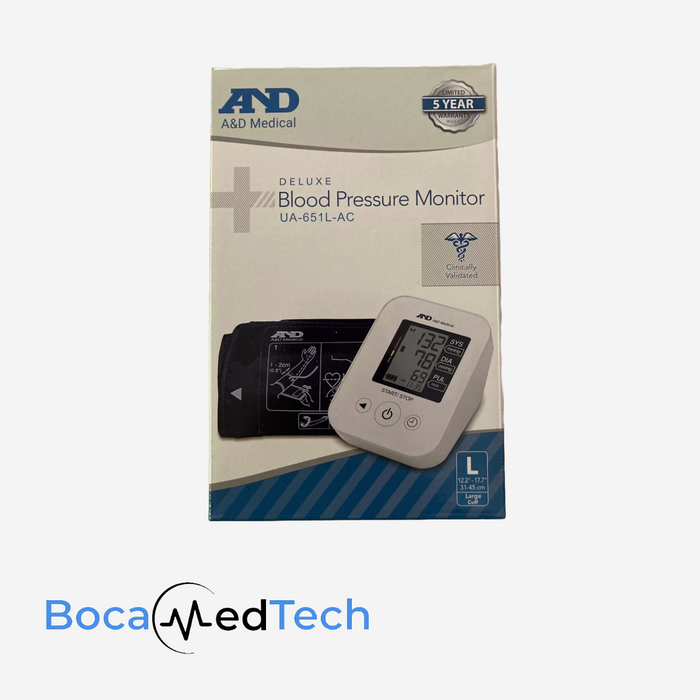 A & D Medical Blood Pressure Monitor Deluxe NEW UA-651L-AC Large Cuff