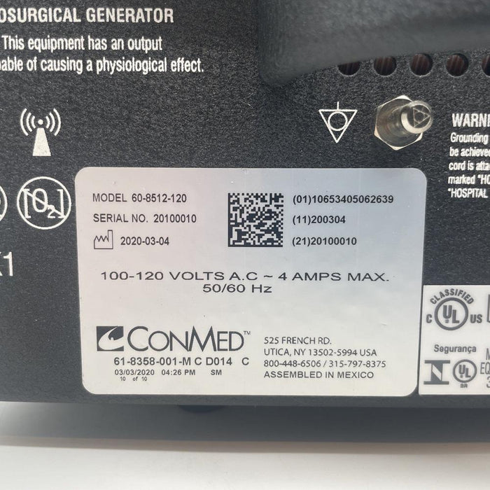 Conmed BiCap III Electrosurgical Unit 30 Day Warranty