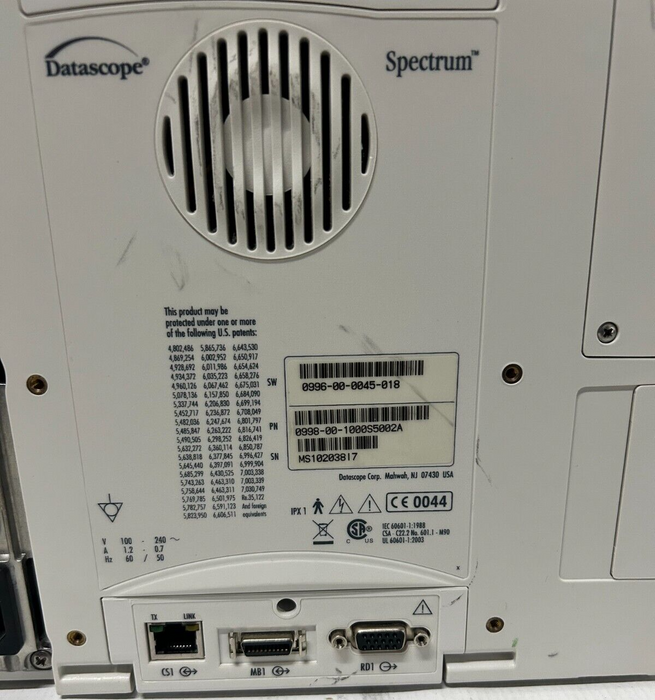 Mindray Datascope Spectrum CO2 w/ Power Cable 30 Day Warranty