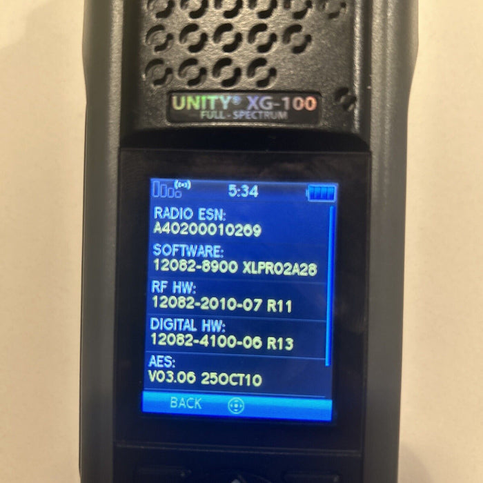 Harris UNITY XG-100F Full Spectrum Model XP-100F Radio NO Battery No antenna P25