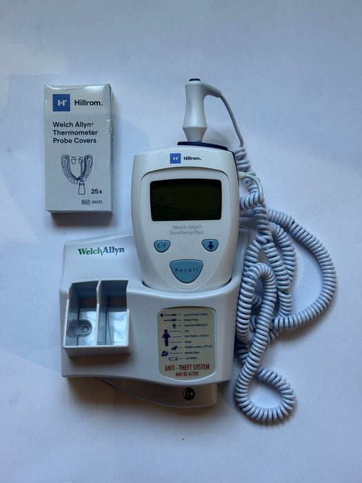 Welch Allyn SureTemp Plus 01690-000 Thermometer with Wall Mount & Probe Covers