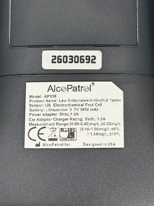 AlcoPatrol Model: AP338 Law Enforcement Alcohol Tester