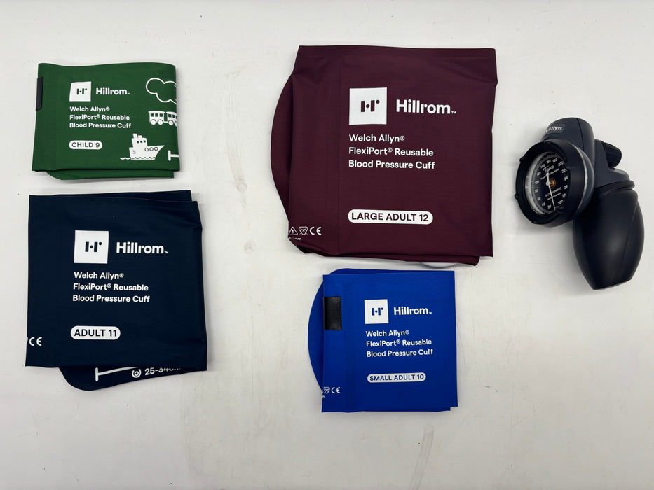 Hillrom Welch Allyn Handheld Gauge (REF: 901092) & 4 Cuffs - 30 Day Warranty!