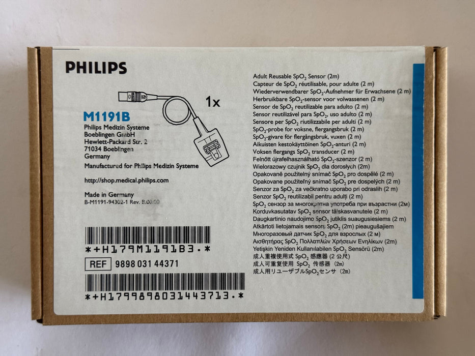 Philips M1191B Adult Reusable SpO2 Sensor (2m)
