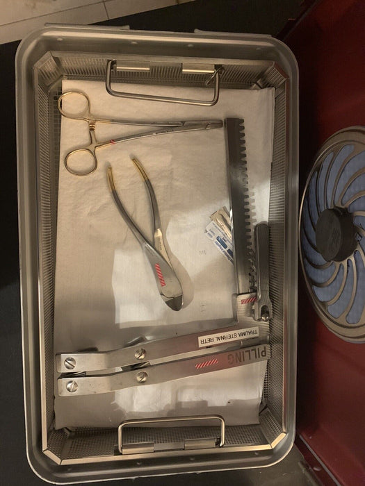 Stryker 7207 System 7 Sternum Saw Sterilization Case And Accessories  *No Saw*