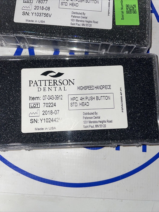 Lot Of 2 Patterson Dental High speed Handpiece 30 Day Warranty