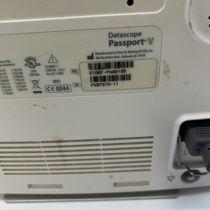 Mindray Passport V Patient Monitor ECG, SPo2, Temp, Sidestream Co2 FOR PARTS!