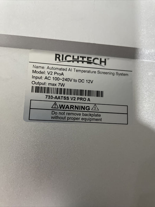 Richtech V2 Pro Automated AI Temperature Screening System  W Power Supply
