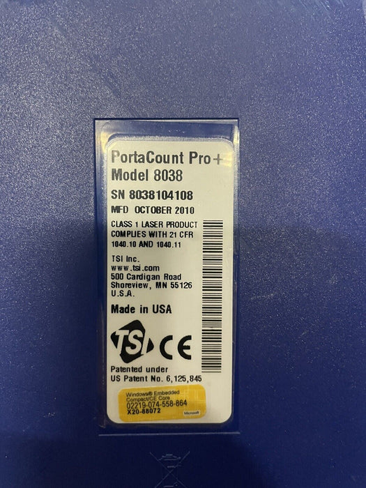 TSI portacount Pro + Model 8038 30 Day Warranty