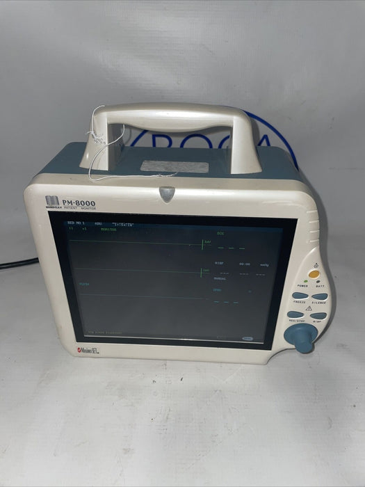 Mindray PM-8000 Express Patient Monitor SPO2 ECG Temp READ For Parts/Damaged!